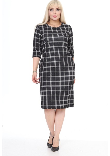 Çift Cepli Kışlık Büyük Beden Elbise 4F-2498