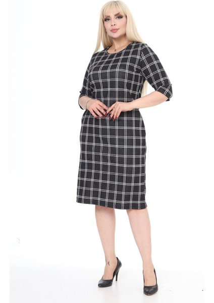 Çift Cepli Kışlık Büyük Beden Elbise 4F-2498 fiyatları