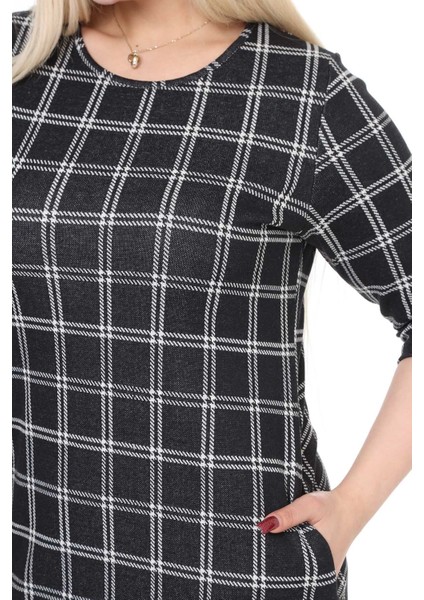 Çift Cepli Kışlık Büyük Beden Elbise 4F-2498 fırsatları