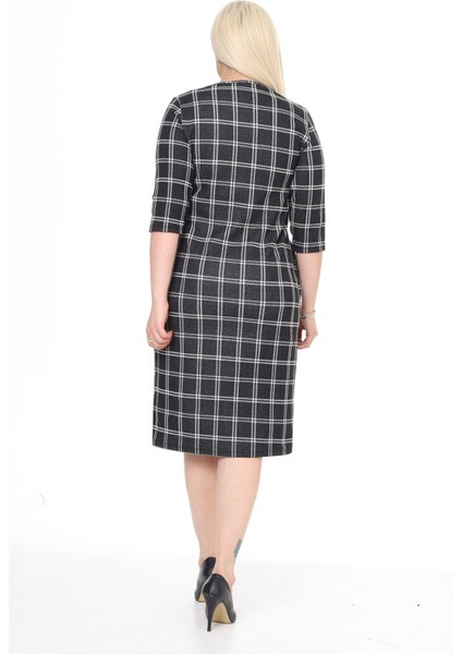 Çift Cepli Kışlık Büyük Beden Elbise 4F-2498 indirimleri