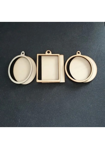 (6 Stilleri) Boş Bitmemiş Ahşap Çerçeve Charm Kolye Oval Dikdörtgen Yuvarlak Daire Scrapbooking Ahşap Takı Dıy El Sanatları (Yurt Dışından)