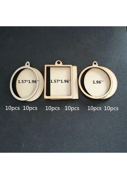 (6 Stilleri) Boş Bitmemiş Ahşap Çerçeve Charm Kolye Oval Dikdörtgen Yuvarlak Daire Scrapbooking Ahşap Takı Dıy El Sanatları (Yurt Dışından)