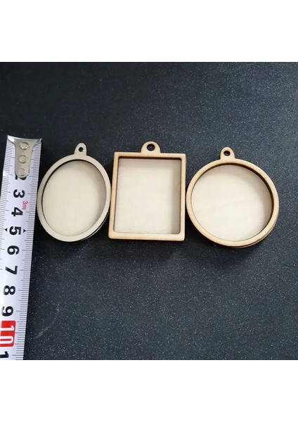 (6 Stilleri) Boş Bitmemiş Ahşap Çerçeve Charm Kolye Oval Dikdörtgen Yuvarlak Daire Scrapbooking Ahşap Takı Dıy El Sanatları (Yurt Dışından)