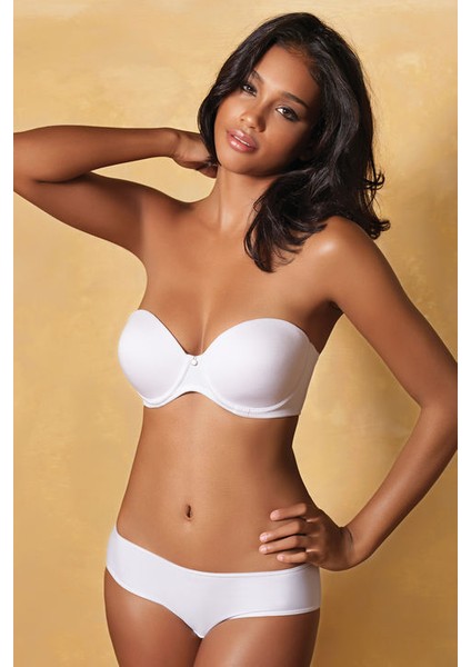 Desteksiz Pamuklu Straplez Sütyen