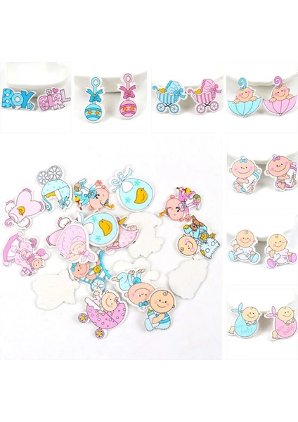 MT1559 Stili Pembe Bluepink Bebek Serisi Desen Scrapbooking Craft Dıy Ahşap El Yapımı Dikiş Için Ev Çocuk Doğum Günleri Parti Decoratiomm (Yurt Dışından)