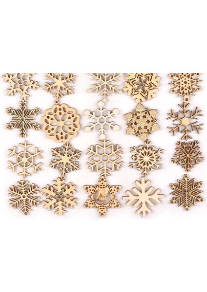 No.14 Tarzı x Noel Desen Kar Tanesi Kolye Ahşap Süsler El Yapımı Karalama Defteri Ev Dekorasyonu Için Dıy El Sanatları Aksesuarları (Yurt Dışından)