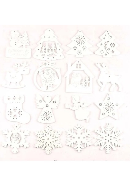 No.41 Tarzı Beyaz Dıy Ahşap Ristmas Ağacı Asılı Süsler Kolye Çocuklar Hediyeler Kar Tanesi Ağacı Noel Süsleri Decoratio (Yurt Dışından) fiyatları