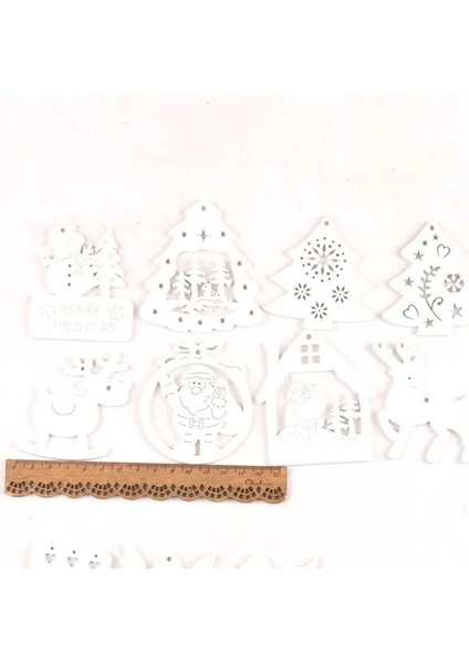 No.41 Tarzı Beyaz Dıy Ahşap Ristmas Ağacı Asılı Süsler Kolye Çocuklar Hediyeler Kar Tanesi Ağacı Noel Süsleri Decoratio (Yurt Dışından) modelleri