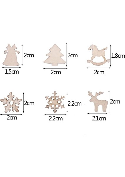 Gri Tarzı Adet Mini Ahşap Dekorasyon Kar Taneleri Noel Ağacı Çan Dıy Masa Konfeti Noel Asılı Süsler (Yurt Dışından)