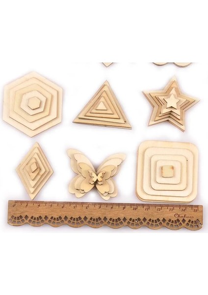MT2132 Tarzı 15 mm Quareroundhexagon Pattern Mix Doğal Ahşap Scrapbooking Craft Malzemeleri Ahşap Diy Bezemeler El Sanatları Dekor (Yurt Dışından)