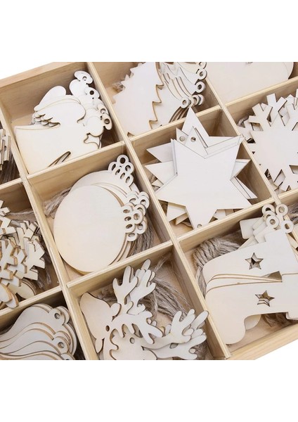 Çanlar 8 cm Stili Bitmemiş Ahşap Noel Ağacı Süsler Delikli Melek Geyik Topu Bebek Kardan Adam Noel Ağacı Etiketi Asılı Süslemeleri (Yurt Dışından)