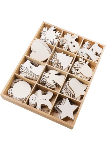 Çanlar 8 cm Stili Bitmemiş Ahşap Noel Ağacı Süsler Delikli Melek Geyik Topu Bebek Kardan Adam Noel Ağacı Etiketi Asılı Süslemeleri (Yurt Dışından)
