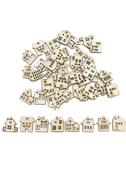 Yaklaşık 3cm Tarzı Yaklaşık 3cm Ahşap El Sanatları Şekilleri Ev Şekilli Ahşap Süsleme Kesme Kaplamaları, Dıy El Sanatları Projesi Ev Süsleri Için (Yurt Dışından) modelleri