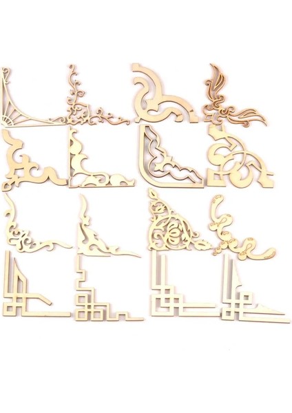 MT2150-5 Stili Ew Çiçek Pıtırtı Ahşap Kitap Köşe El Yapımı Scrapbooking Albümü Köşeler Dekoratif Diy Zanaat (Yurt Dışından)