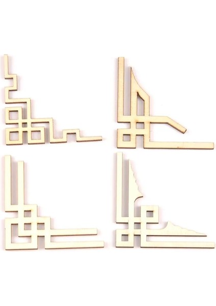 MT2150-5 Stili Ew Çiçek Pıtırtı Ahşap Kitap Köşe El Yapımı Scrapbooking Albümü Köşeler Dekoratif Diy Zanaat (Yurt Dışından)