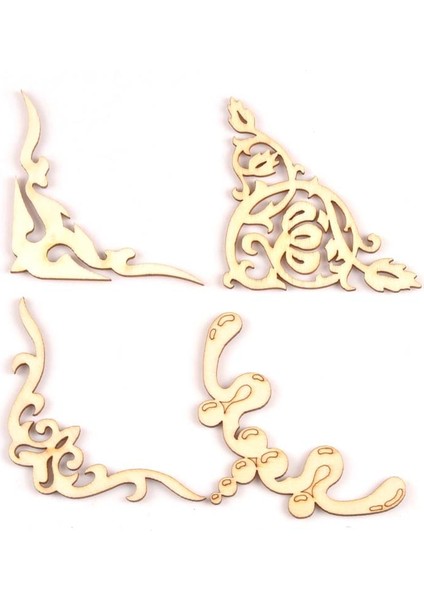 MT2150-5 Stili Ew Çiçek Pıtırtı Ahşap Kitap Köşe El Yapımı Scrapbooking Albümü Köşeler Dekoratif Diy Zanaat (Yurt Dışından)