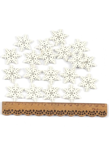 Siyah Ceviz Tarzı 20MM Mix Ahşap Beyaz Kar Taneleri Noel Süsleri Noel Kolye Diy Scrapbooking Craft Yeni Yıl Ev Dekorasyonu (Yurt Dışından)