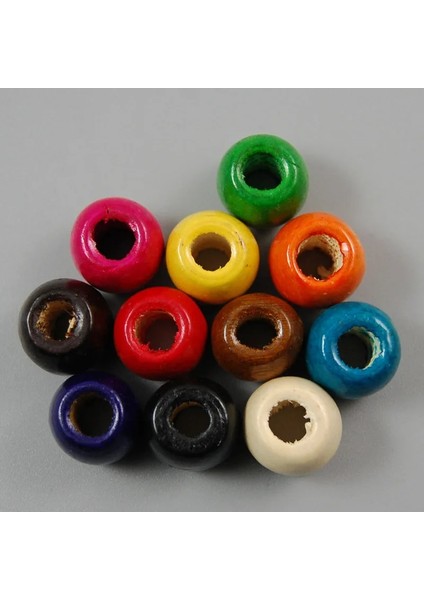 No.11 Stili Ack Makrome Takı Charms El Sanatları Için Karışık Renkli Ahşap Boncuklar 17X Delik Yapma (Yurt Dışından)