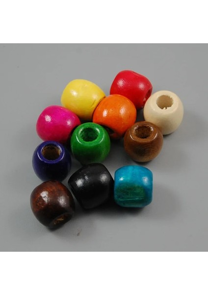 No.11 Stili Ack Makrome Takı Charms El Sanatları Için Karışık Renkli Ahşap Boncuklar 17X Delik Yapma (Yurt Dışından)