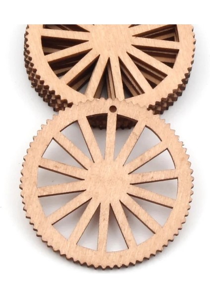 B02627-2 Stili Tekerlek Dişli El Yapımı Ahşap Ev Dekorasyonu Yuvarlak Boyama Ahşap Scrapbooking Diy Crafts Aksesuar 50MM (Yurt Dışından)
