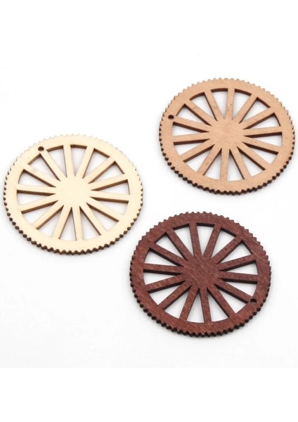 B02627-2 Stili Tekerlek Dişli El Yapımı Ahşap Ev Dekorasyonu Yuvarlak Boyama Ahşap Scrapbooking Diy Crafts Aksesuar 50MM (Yurt Dışından)