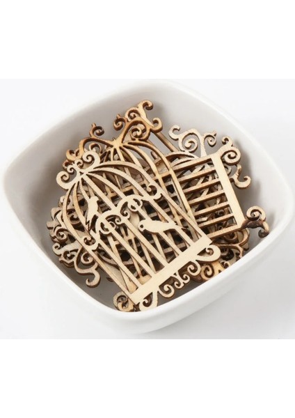 Doğal Kuş Kafesi Desen Ahşap Scrapbooking Sanat Koleksiyonu El Sanatları El Yapımı Aksesuar Dikiş Ev 52XET MZ161 Için (Yurt Dışından)