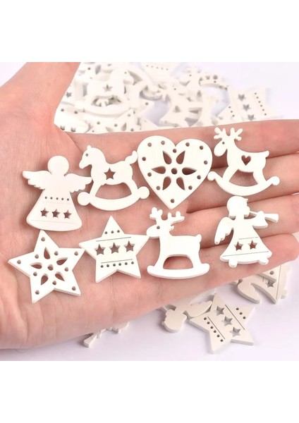 mm Ahşap El Sanatları Beyaz Angelsstarswood At Ahşap Süs Ev Dekorasyon Dikiş Aksesuarları Için Dıy Scrapbooking (Yurt Dışından)