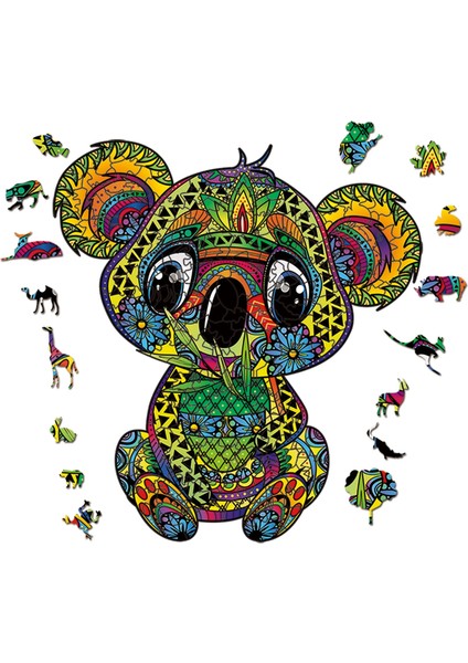 Koala Tarzı M Beden Yetişkinler Için Benzersiz 3D Ahşap Yapboz Çocuklar Ahşap Dıy El Sanatları Hayvan Şekilli Noel Hediyesi Ahşap Yapboz Cehennem Zorluğu (Yurt Dışından)