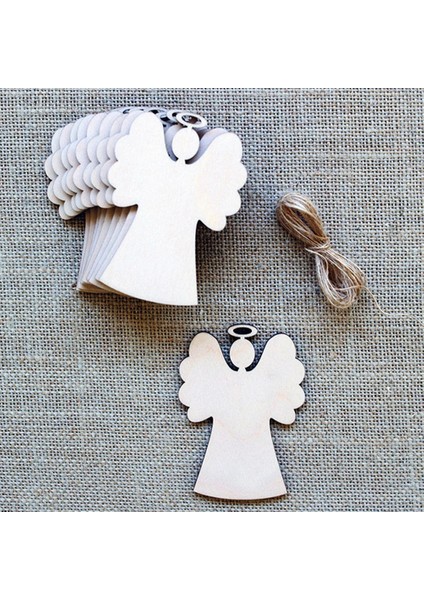 Açık Kahverengi Tarzı Ahşap Melek Şekilli Kolye Noel Partisi Dekoru Dıy Melek Ahşap Parti Noel Ağacı Için Asılı Süsler (Yurt Dışından) fırsatları