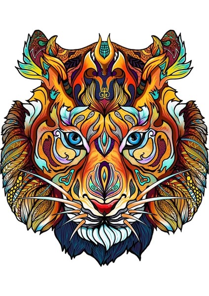 Maske Stili S Beden Eşsiz Ahşap Yapbozlar Tiger Dinozor Ahşap Yapboz Yetişkinler Çocuklar Için Yapboz Eğitici Oyunlar Yapboz Oyuncaklar Orijinal Kutusu ile Hediyeler (Yurt Dışından)