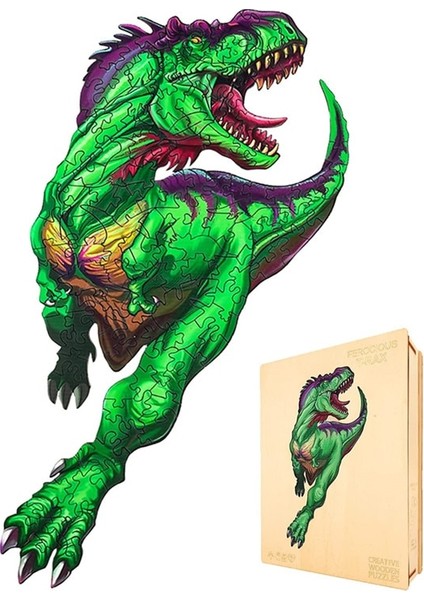 Maske Stili S Beden Eşsiz Ahşap Yapbozlar Tiger Dinozor Ahşap Yapboz Yetişkinler Çocuklar Için Yapboz Eğitici Oyunlar Yapboz Oyuncaklar Orijinal Kutusu ile Hediyeler (Yurt Dışından)