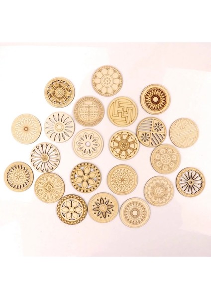 No.27 Tarzı Çin Tarzı Retro Çerçeve Ahşap Desen Yuvarlak Scrapbooking Craft El Yapımı Aksesuar Dikiş Ev Dekorasyonu Dıy mm (Yurt Dışından)