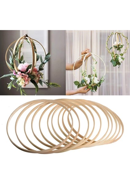 1 Adet-8cm Tarzı Bambu Yüzük Ahşap Daire Yuvarlak Yakalayıcı Ev Dekor Çiçek Çelenk Ev Bahçe Tesisi Dekor Için Diy Hoop Asılı Sepet (Yurt Dışından) modelleri