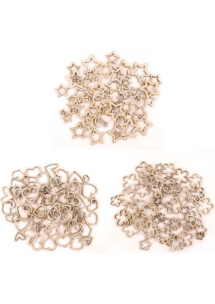 No.1 Tarzı 10 mm El Yapımı Ahşap El Sanatları Aksesuar Ev Dekorasyonu Scrapbookings Dıy Mix Doğal Ahşap Boş Çiçek Yıldız Kalp mm (Yurt Dışından)