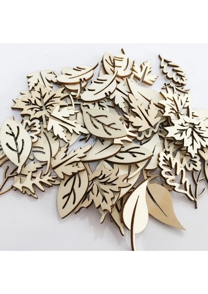 Bitmemiş Ahşap Yapraklar Şekiller Süslemeler Süsler Ahşap Parçalar Scrapbooking Kart Yapımı Için Kesikler Işaret Yapımı (Yurt Dışından)