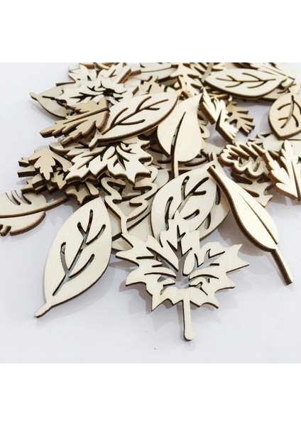 Bitmemiş Ahşap Yapraklar Şekiller Süslemeler Süsler Ahşap Parçalar Scrapbooking Kart Yapımı Için Kesikler Işaret Yapımı (Yurt Dışından)