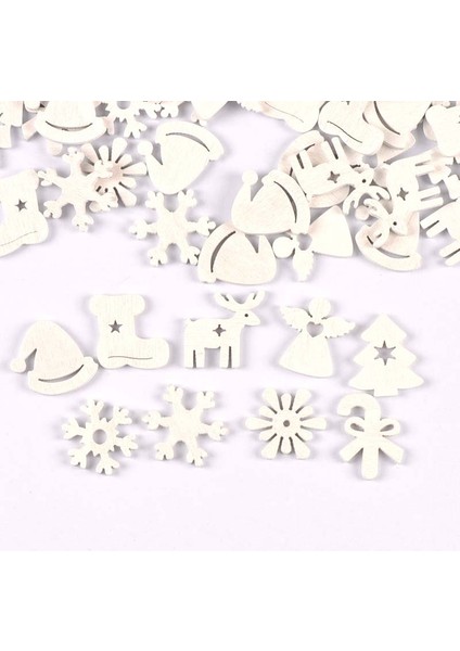 mm Beyaz Noel Ahşap Dilimleri Dekorasyon Dıy El Sanatları Scrapbooking Ev Dekorasyonu Ahşap Süsler (Yurt Dışından) fiyatları
