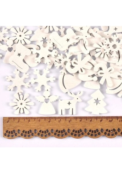 mm Beyaz Noel Ahşap Dilimleri Dekorasyon Dıy El Sanatları Scrapbooking Ev Dekorasyonu Ahşap Süsler (Yurt Dışından) modelleri