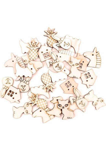 No.12 Tarzı 35 Adet mm Ahşap Hayvan Bitki Kek Şekli El Yapımı Ev Dekorasyon Zanaat Asılı Süsleme Aksesuar Boyama Scrapbooking Dıy MZ281 (Yurt Dışından)