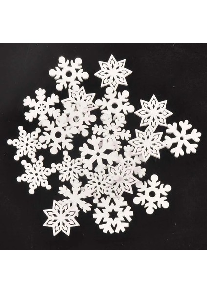 25MM 50 Adet Stil Karışık Ahşap Beyaz Noel Kar Tanesi Scrapbooking El Sanatları Dıy El Yapımı Aksesuarlar Ev Dekorasyonu Için Ağaç Süsleme (Yurt Dışından) fiyatları