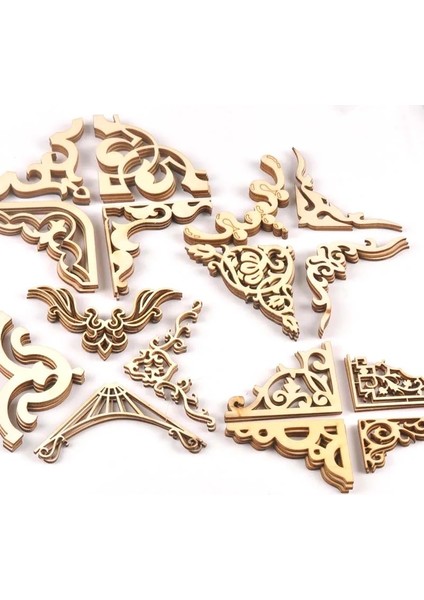 No.16 Tarzı 4 Adet Karışık Kitap Köşe Ahşap Süsleme Ev Dekorasyon El Sanatları Scrapbooking El Sanatları Ahşap Albüm Köşeleri Süsleme (Yurt Dışından) fiyatları