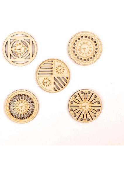 No.18 Tarzı 5 Adet Çin Tarzı Retro Saat Ahşap Desen Yuvarlak Kare Scrapbooking Craft El Yapımı Aksesuar Dikiş Ev Dekorasyonu 5- Z225 (Yurt Dışından)