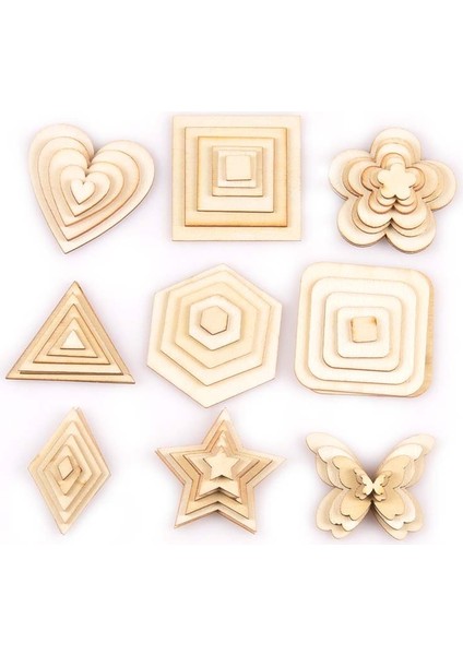 MT1963 Stili 30 mm Quareroundhexagon Pattern Mix Doğal Ahşap Scrapbooking Craft Malzemeleri Ahşap Diy Bezemeler El Sanatları Dekor (Yurt Dışından) fiyatları