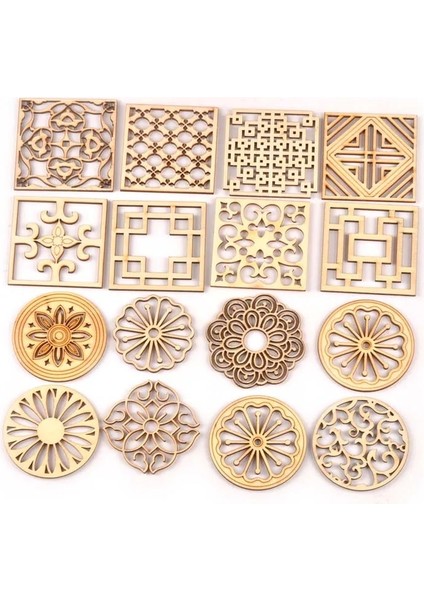 MT2173-20 Stili Mix Roundsquare Desen Bitmemiş Ahşap Dekorasyon Dıy El Sanatları Karalama Defteri Ev El Yapımı Ahşap Embellishmentack (Yurt Dışından)