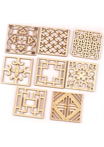 MT2173-20 Stili Mix Roundsquare Desen Bitmemiş Ahşap Dekorasyon Dıy El Sanatları Karalama Defteri Ev El Yapımı Ahşap Embellishmentack (Yurt Dışından)
