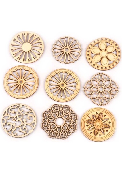 MT2173-20 Stili Mix Roundsquare Desen Bitmemiş Ahşap Dekorasyon Dıy El Sanatları Karalama Defteri Ev El Yapımı Ahşap Embellishmentack (Yurt Dışından)