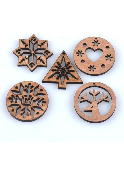 Stil Karışımı mm Ağaçlarkar Tanesikalp Desen Ahşap Scrapbooking Carft Noel El Yapımı Aksesuarlar Ev Dekorasyonu (Yurt Dışından)