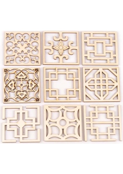 No.13 Tarzı 5 Adet Yuvarlak Kare Dantel Desen Bitmemiş Ahşap Dilimleri Dıy El Sanatları Ahşap Süsler Için Dıy Karalama Defteri Ev Dekor Aksesuarları (Yurt Dışından) modelleri