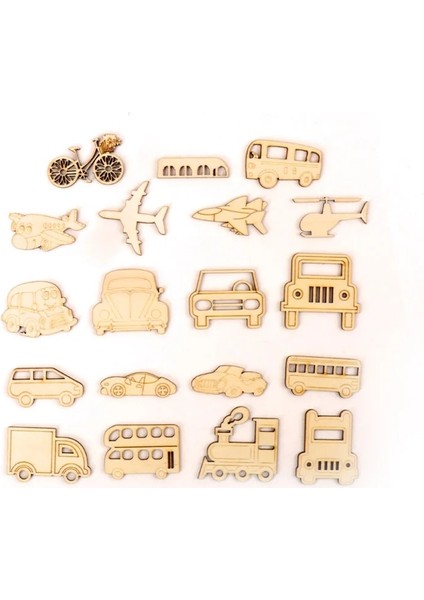 No.12 Tarzı Ev Dekorasyon Aksesuarları Boyama Scrapbooking Craft Ahşap Dıy Ulaşım Araçları Şekil El Yapımı mm MZ271 (Yurt Dışından)