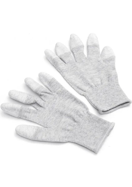 Altın Tarzı Bir Çift Naylon Pu Parmak Eldiven Karbon Fiber Anti-Statik Eldiven Daldırma Kaymaz Aşınmaya Dayanıklı Işçi Koruması Elektronik Çalışma (Yurt Dışından) indirimleri